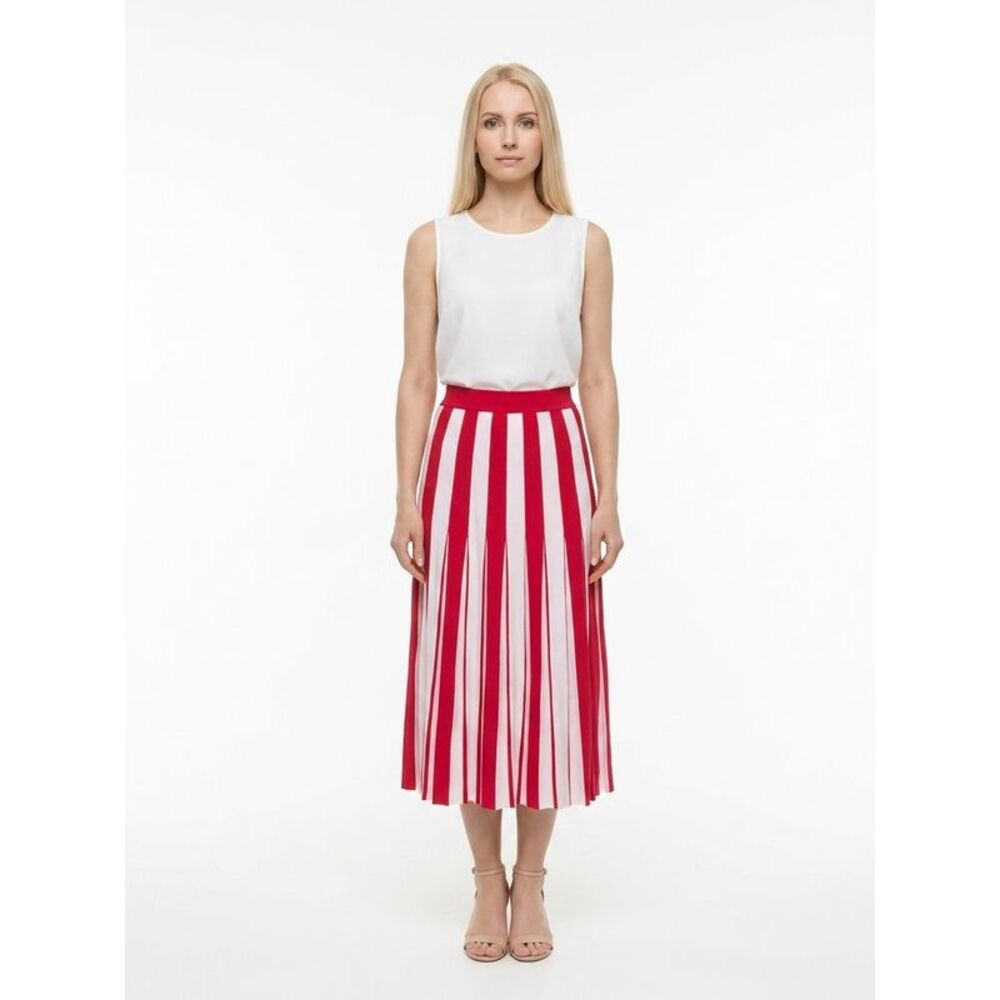 Dolce & Gabbana Red Elastane Midi Women's Skirt